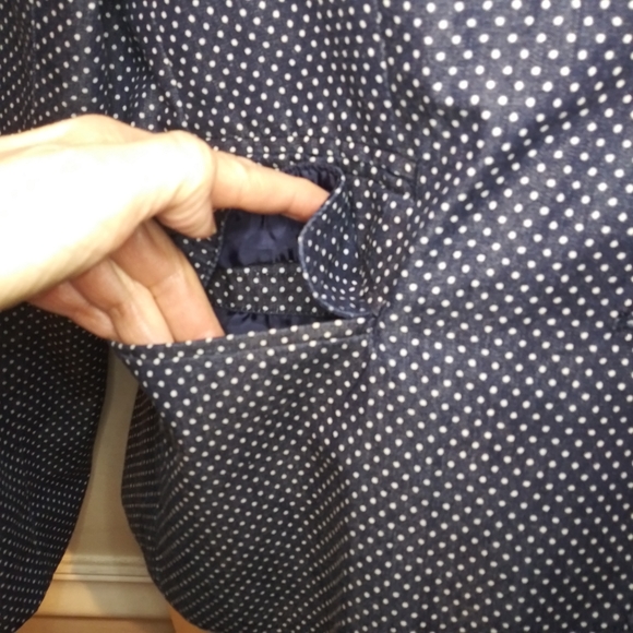 J. Crew Indigo Denim & White Polka Dot Schoolboy Blazer, Style# 40203 - Picture 6 of 16